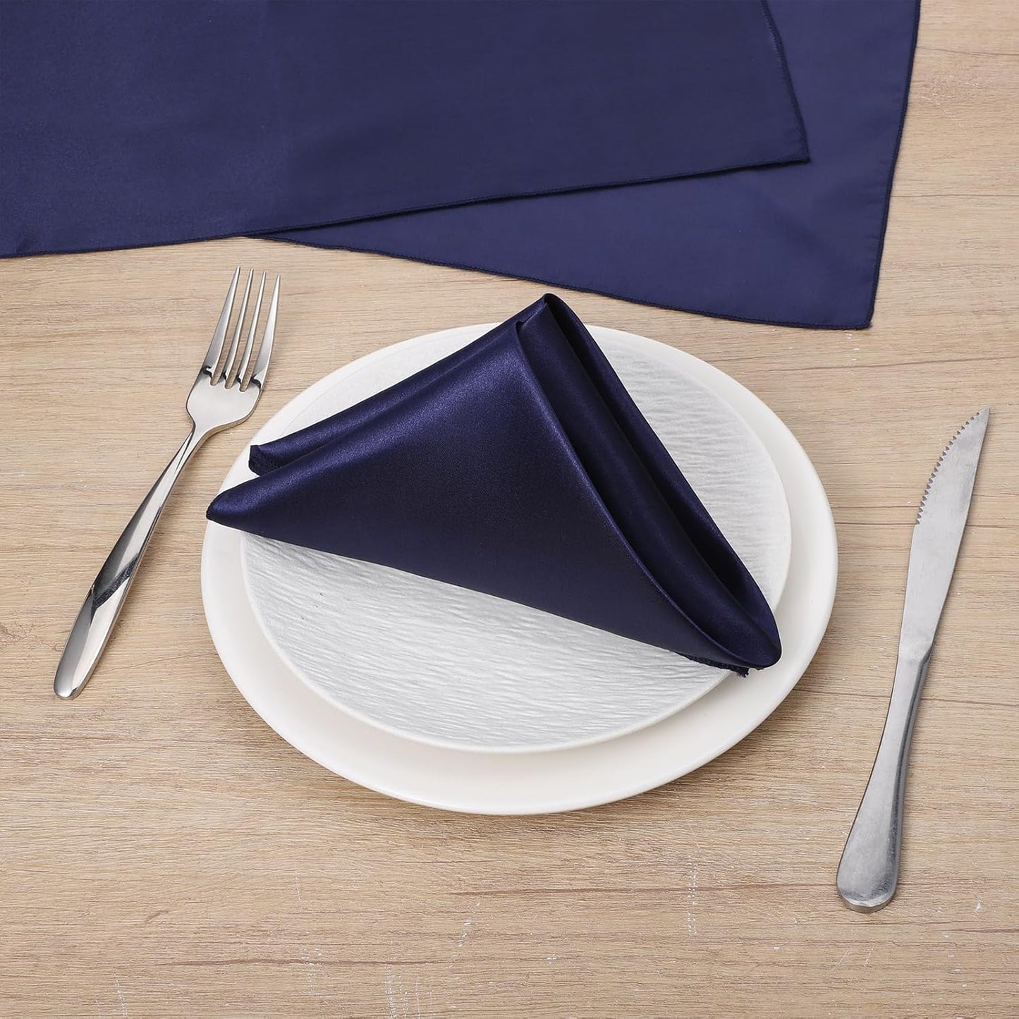 Servilletas poliéster reutilizables 17x17pulg paquete 4 azul marino