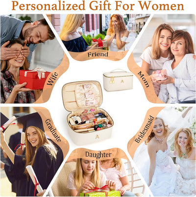 Bolsa maquillaje viaje personalizada gran capacidad Beige