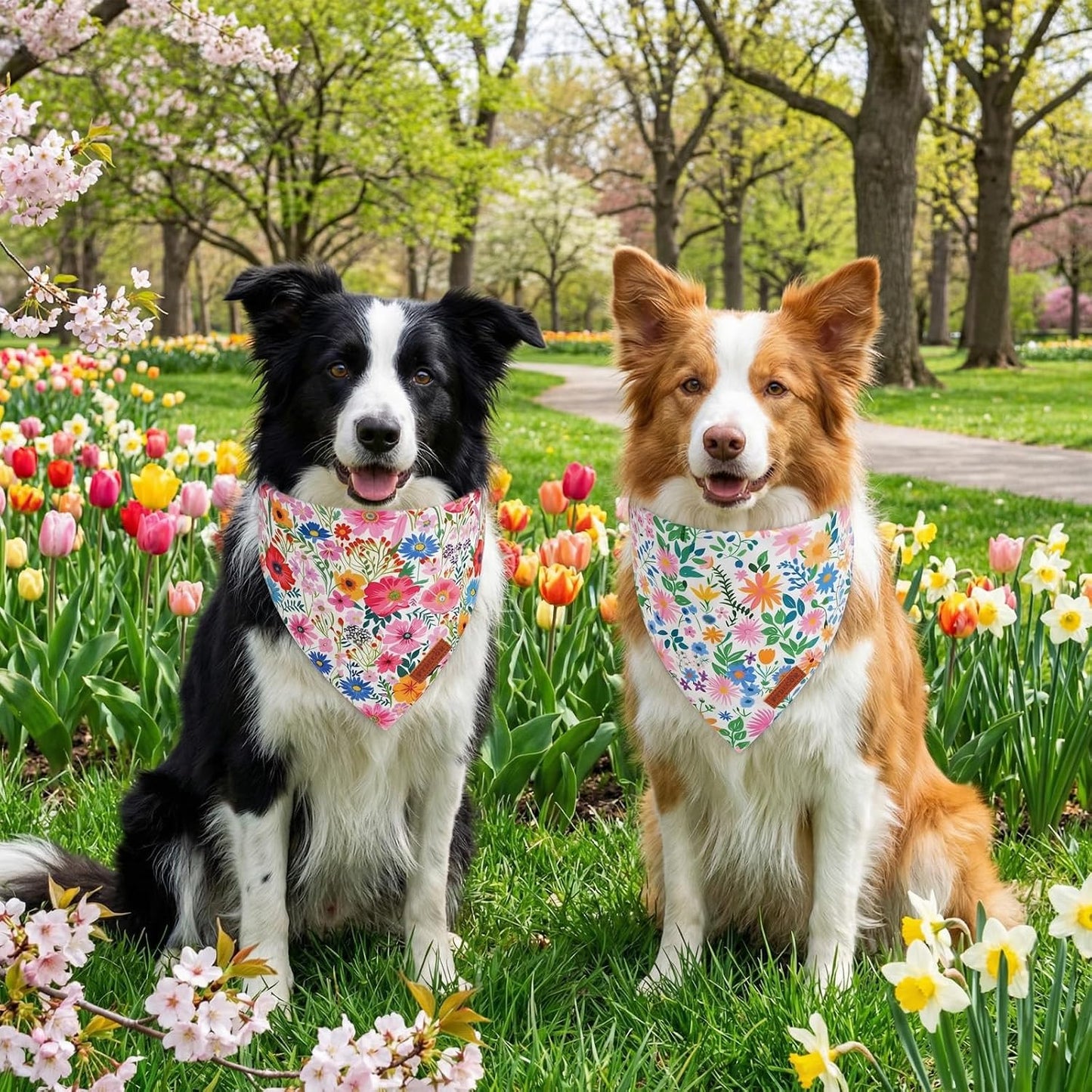 Bufanda perro floral duradera ajustable para medianos y grandes