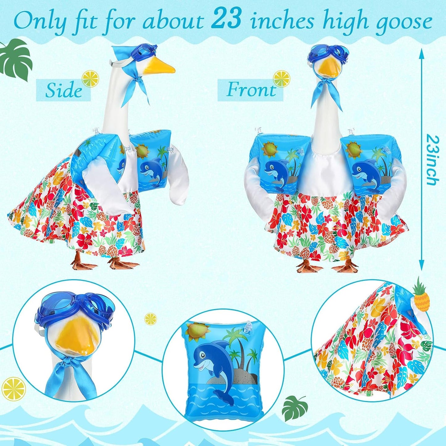 Traje ganso verano Luau 23pulg decoración al aire libre