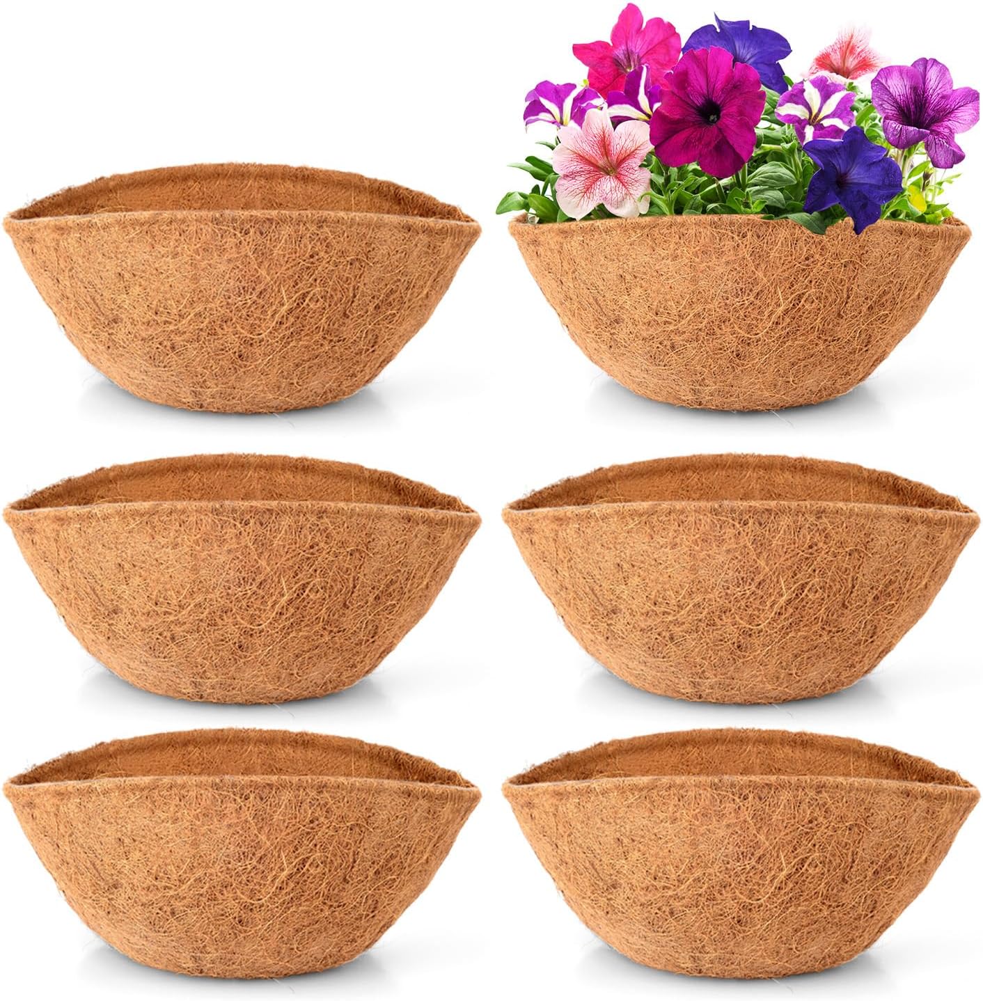 Forro fibra coco 14pulg para cesta colgante jardin