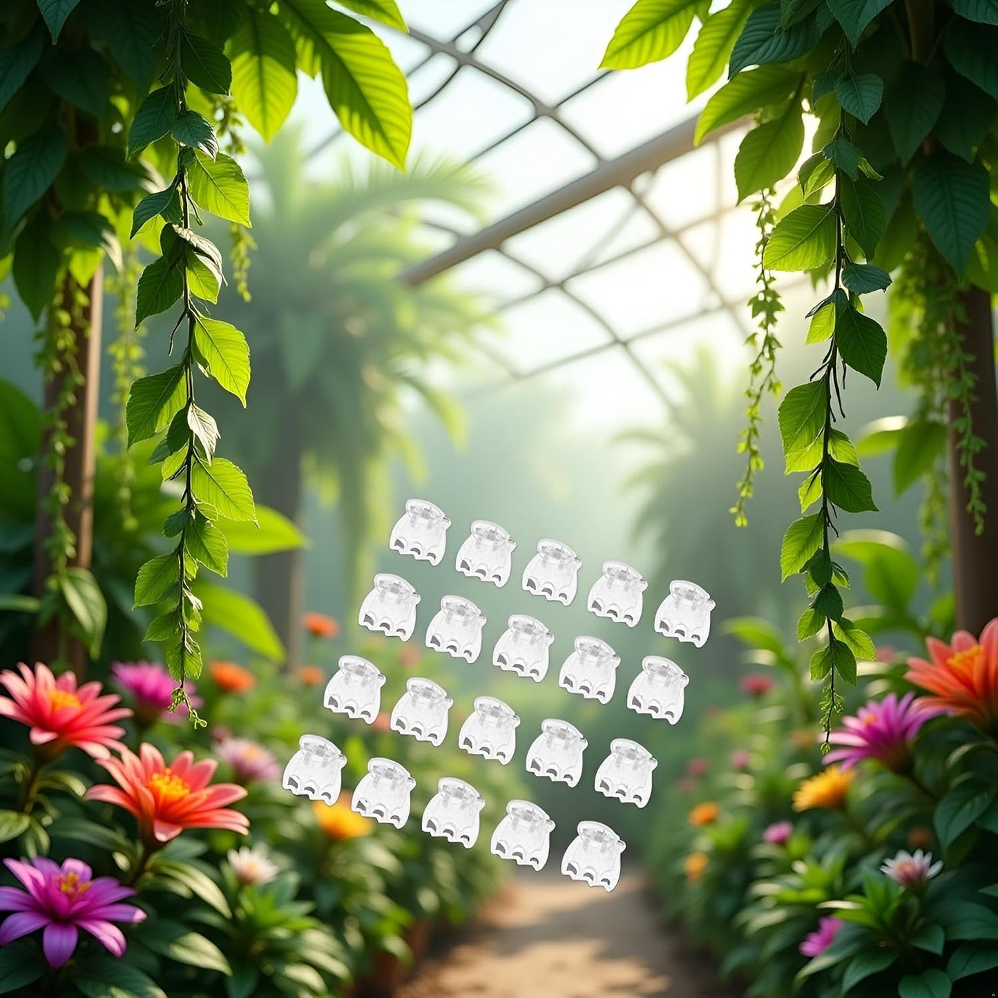 50 Clips Orquídea Vid Trepador Soporte Transparente