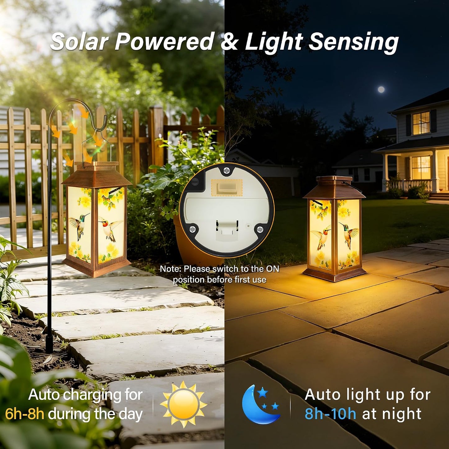 Faroles solares colibrí LED para jardín y exteriores