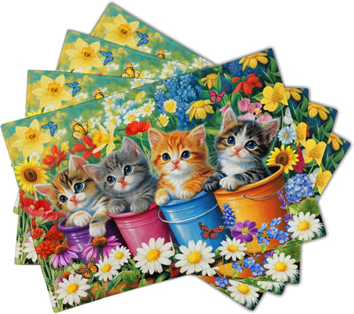 Manteles individuales de tela floral colorida para comedor y fiestas