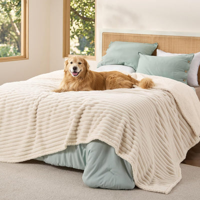 Manta impermeable para perros grandes felpa suave reversible