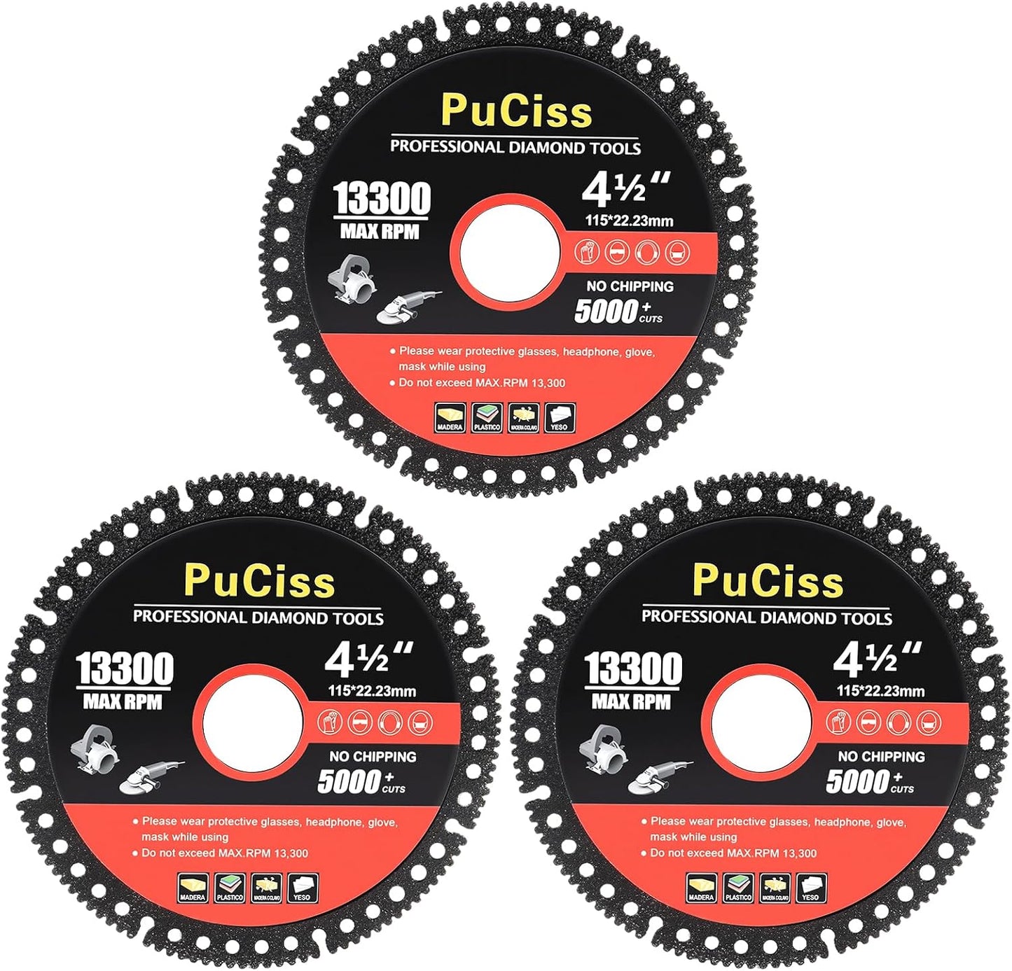 Disco corte multiusos diamante 4.5pulg eje 7/8
