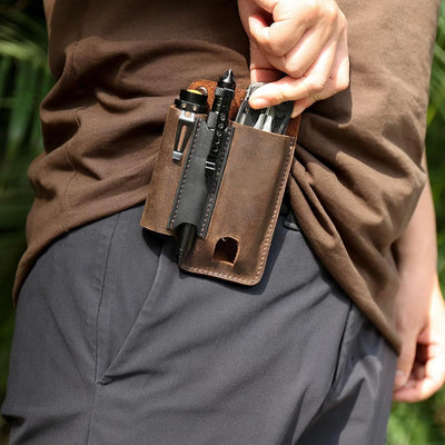 Funda cuero multiherramienta con clip para cinturón EDC