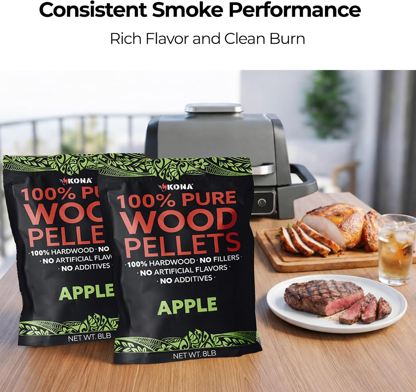 Pellets manzana parrilla Ninja 8lb bolsas resellables