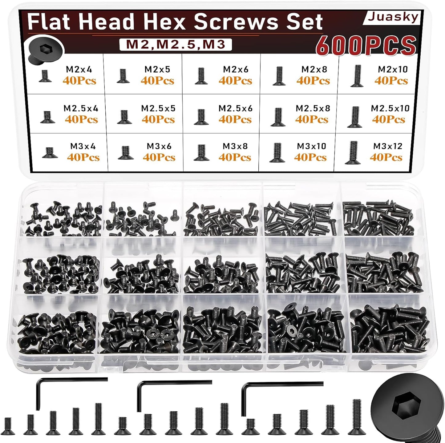 Set 600 tornillos hexagonales M2-M3 con llave