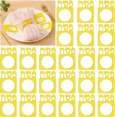 Juego de 24 servilleteros dorados de acrílico para Pascua y eventos