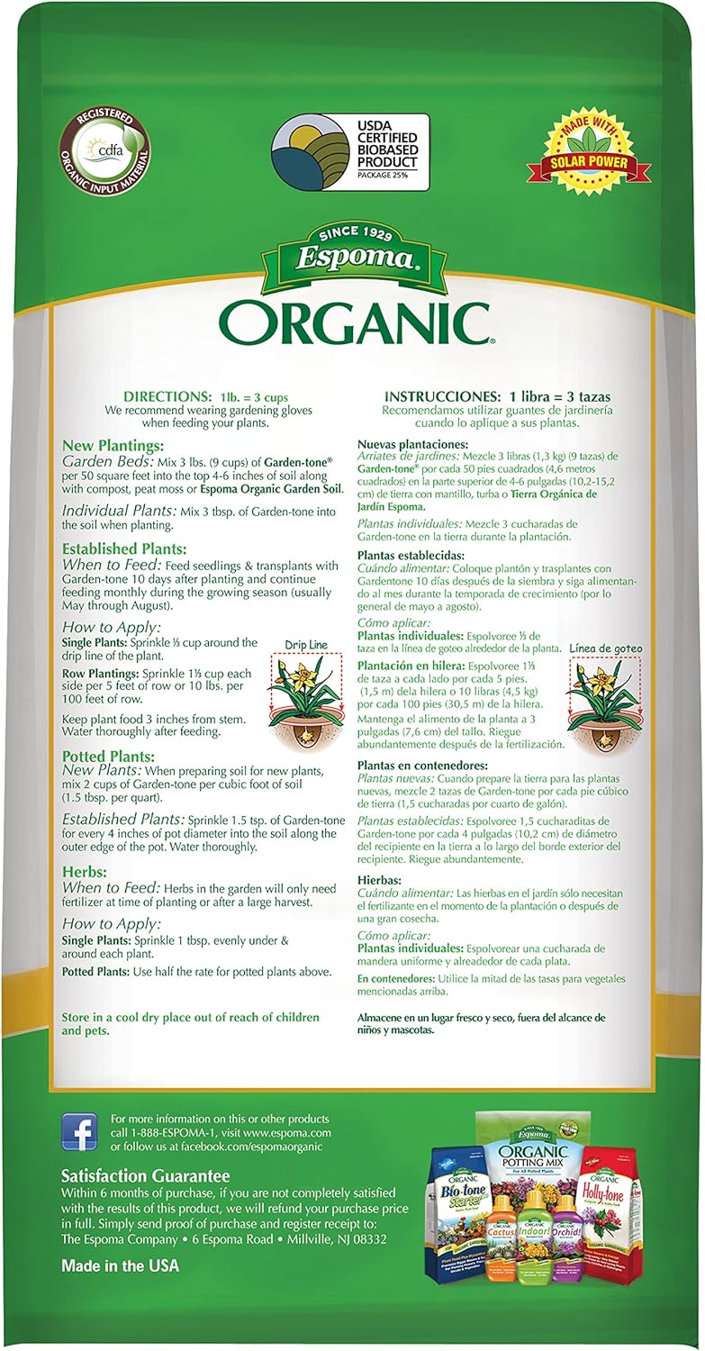 Fertilizante orgánico para verduras y hierbas 4lb