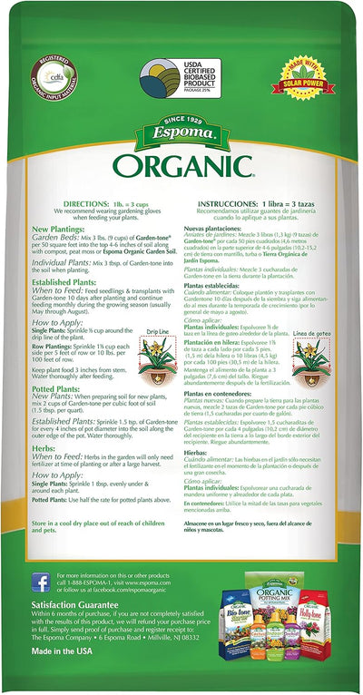 Fertilizante orgánico para verduras y hierbas 4lb