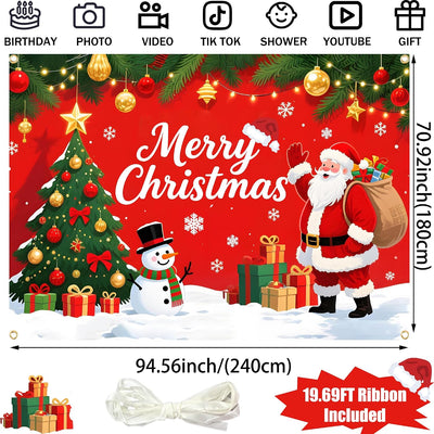 Telón Navidad 8x6ft granero nevado árbol para fotos interiores