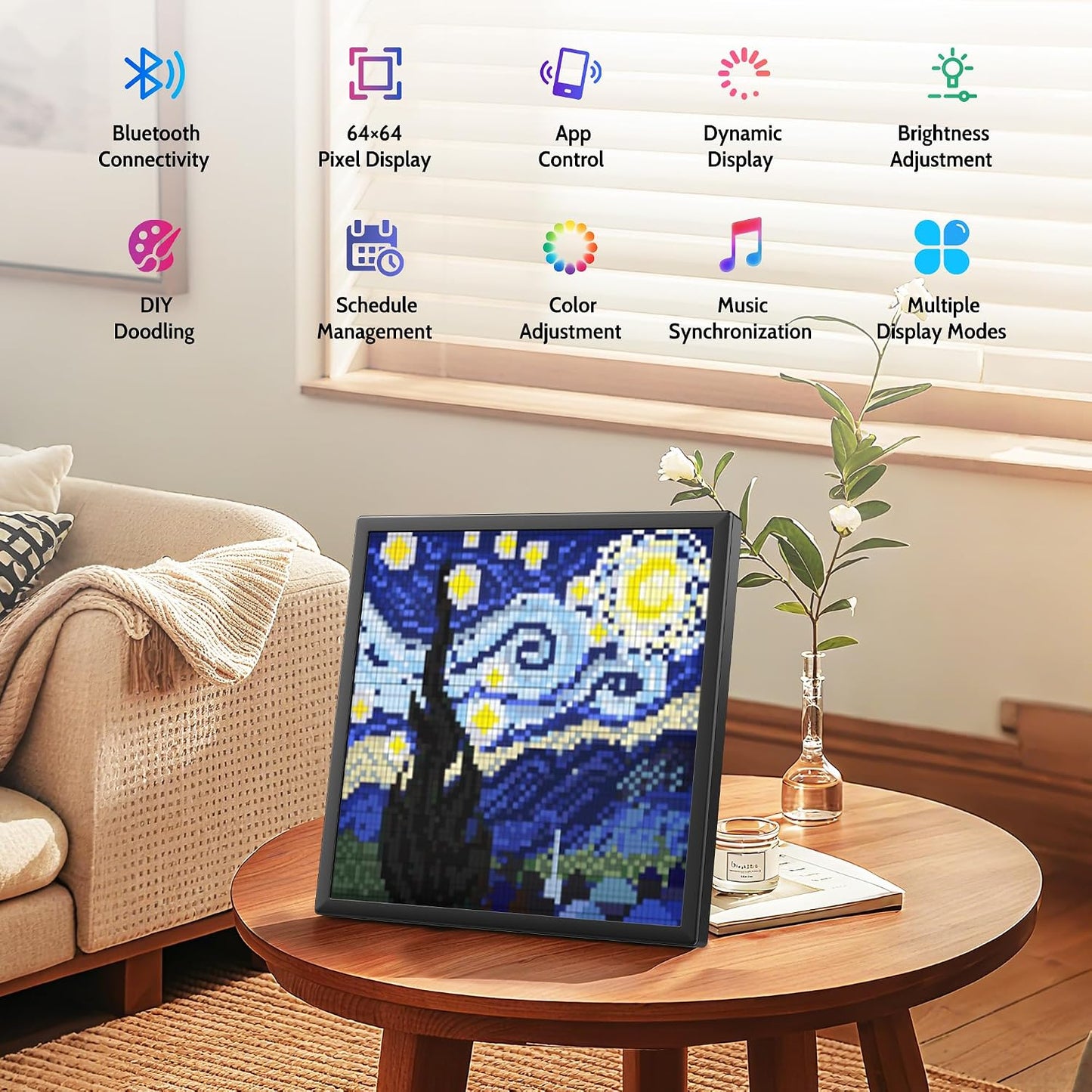 Marco digital de arte 64x64pulg con control app