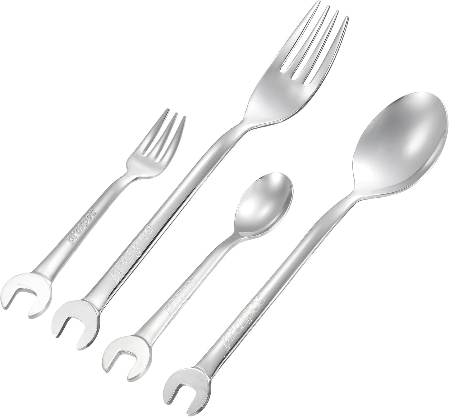 Juego 4 Cucharas y Tenedores con Forma Herramienta