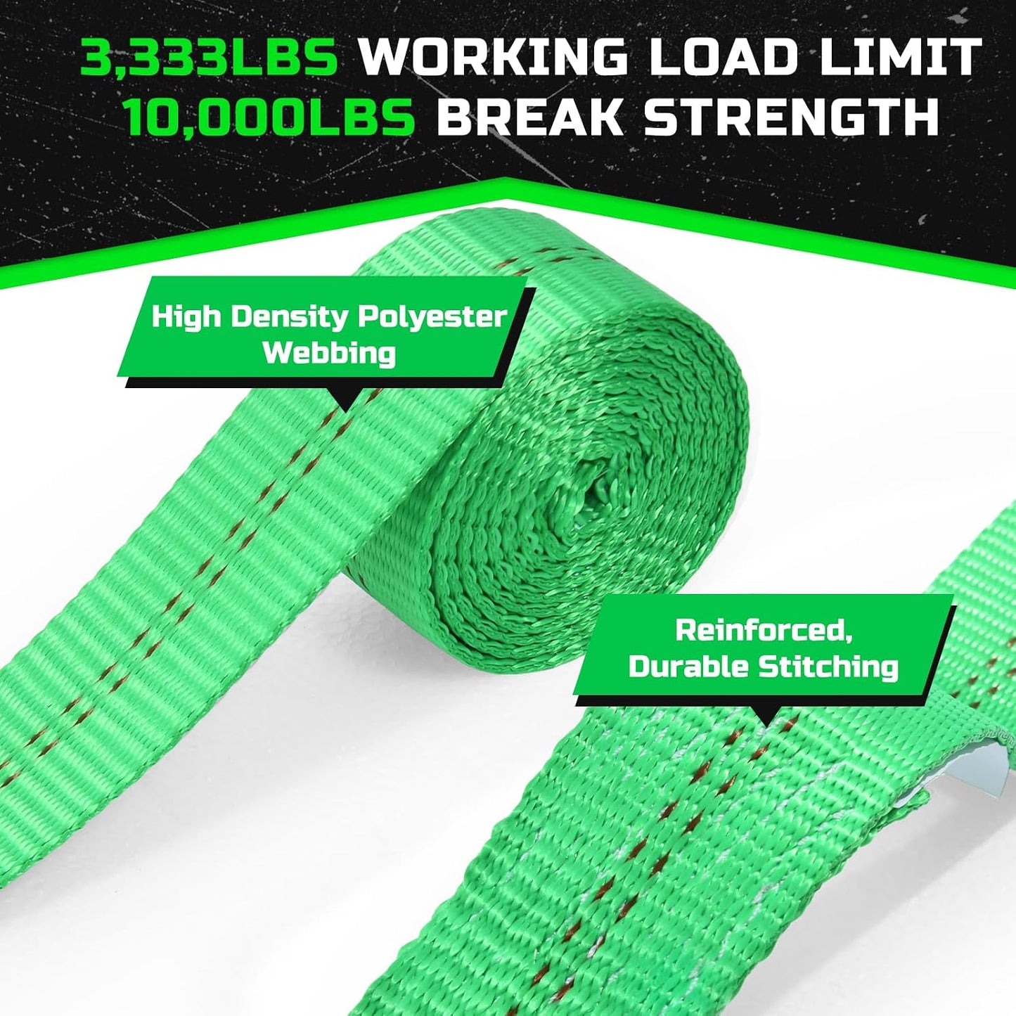 Correas amarre auto 2x114pulg con ganchos 10000lb