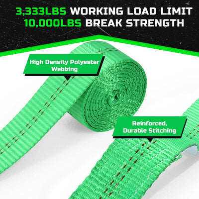 Correas amarre auto 2x114pulg con ganchos 10000lb