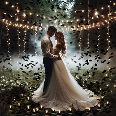 1000 Pétalos Rosa con Velas LED Corazón Boda
