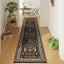 Alfombra pasillo 2'7"x14' antideslizante lavable color negro