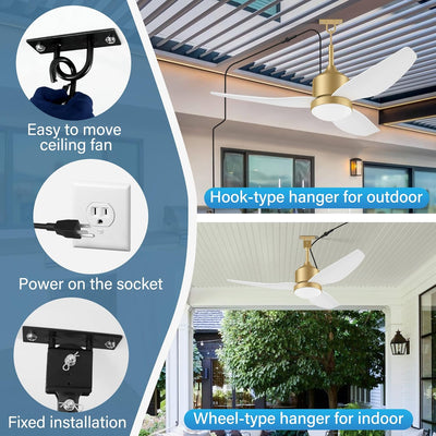 Ventilador techo exterior 42pulg luces control remoto IP65 motor CC