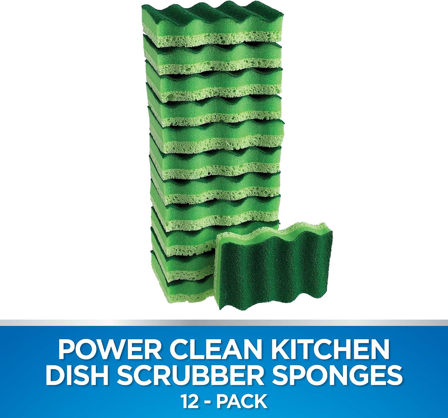 Esponjas cocina doble cara lavavajillas 12 pzas color verde