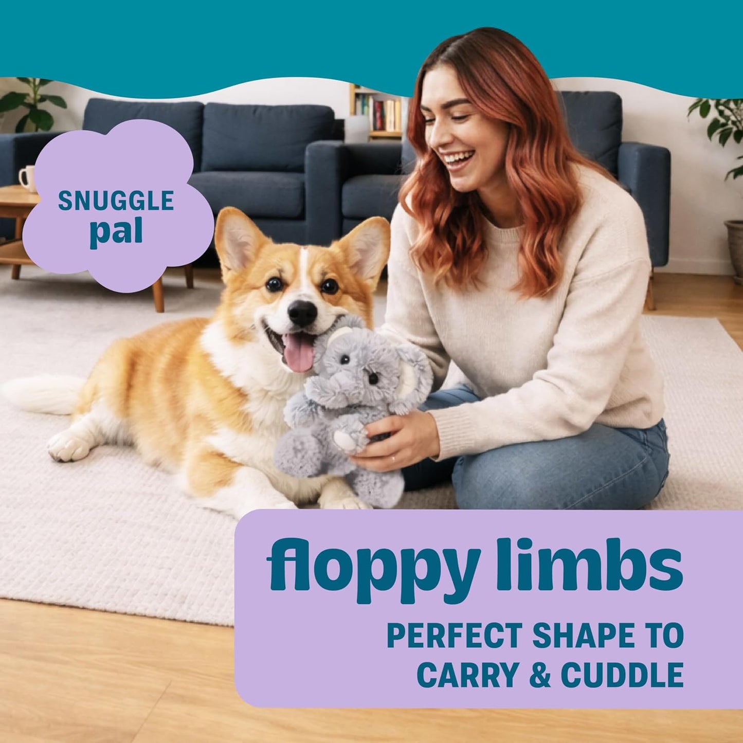 Juguetes suaves para perros con sonido elefante 7.9