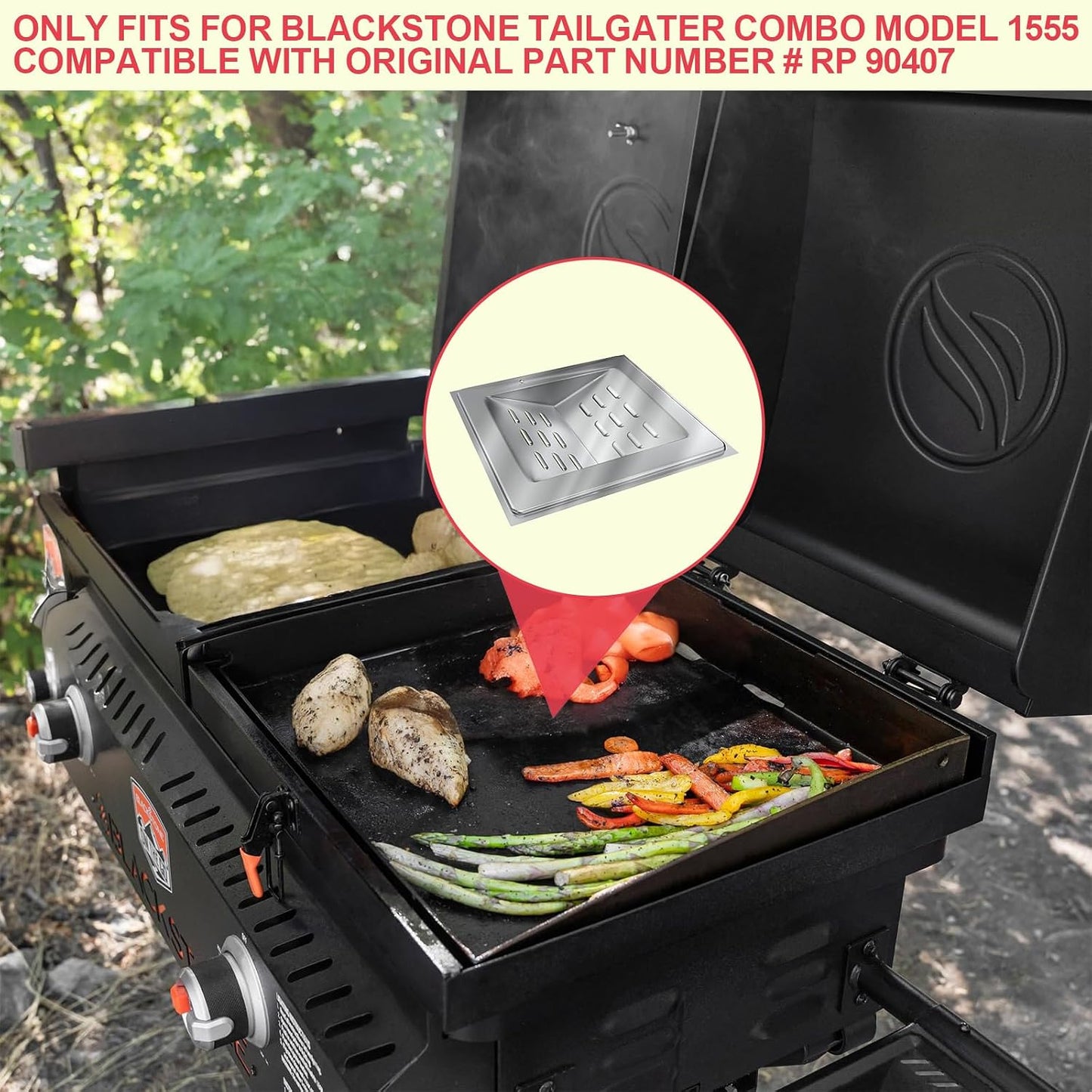 Piezas parrilla Blackstone Tailgater 1555 Escudo térmico