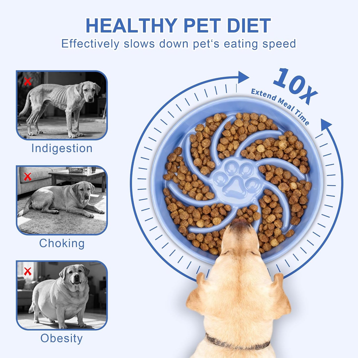 Cuenco cerámica perros raza media 25oz alimentación lenta