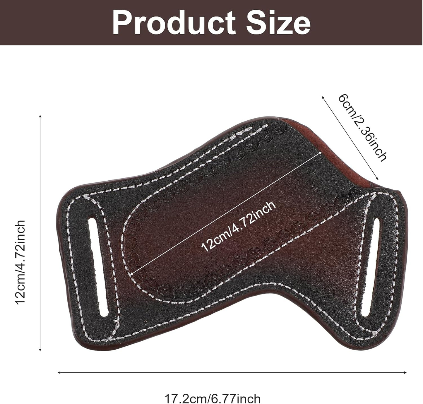 Funda cuero cuchillo plegable EDC para cinturón marrón
