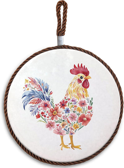 Salvamanteles cerámica floral bohemio para platos calientes y sartenes