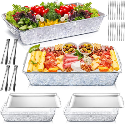 Set 4 bandejas refrigeradas 16x9.45pulg con compartimentos