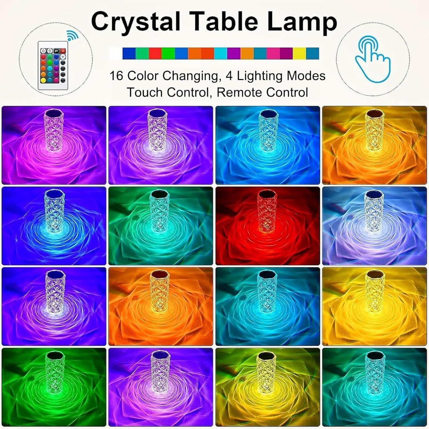 Set 2 Lámparas LED Cambio Color RGB Portátiles