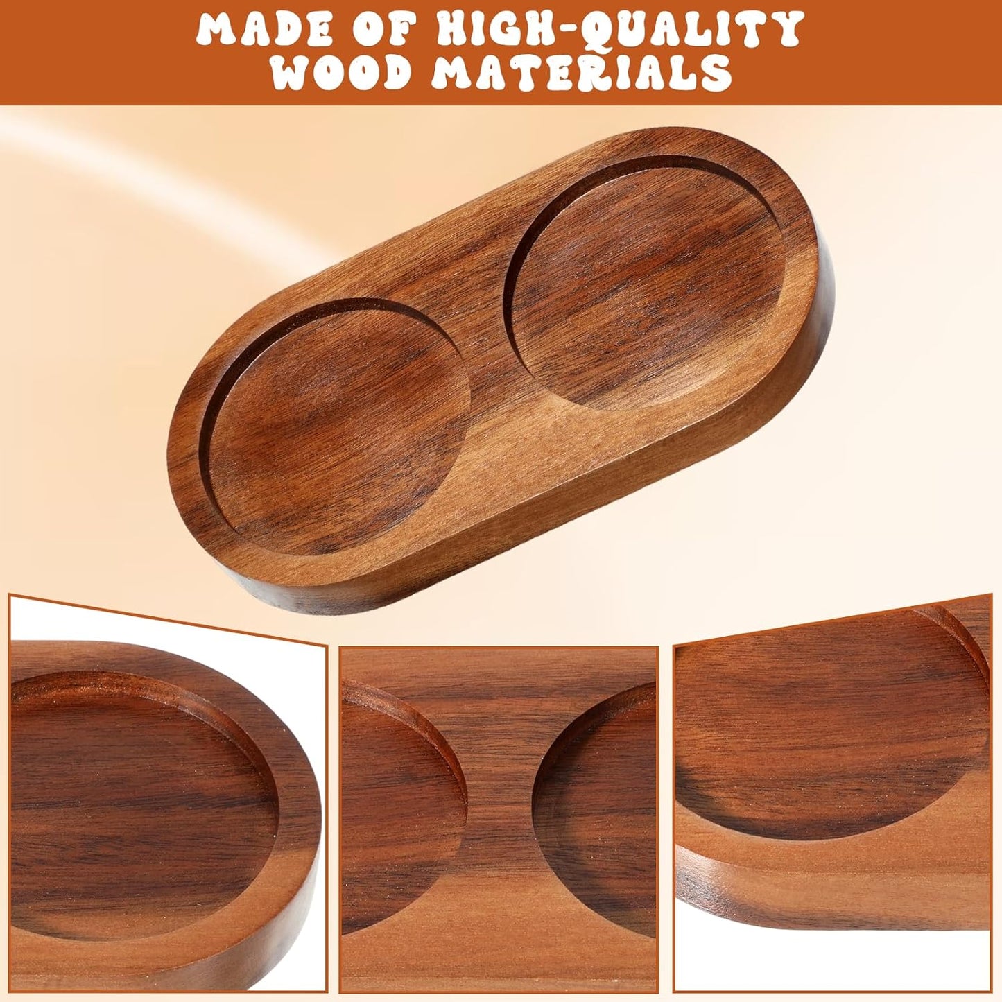 Bandeja madera acacia para molinillo sal y pimienta 2.5pulg