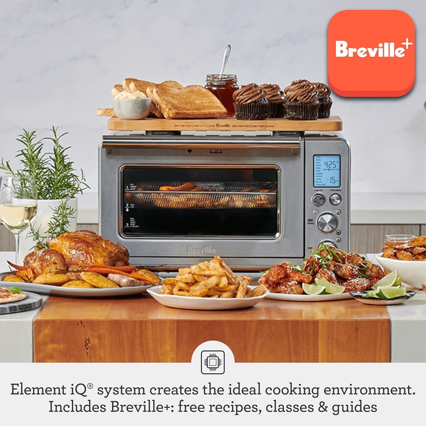Horno de convección freidora aire Breville negro