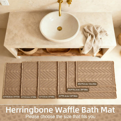 Alfombra baño bohemia antideslizante 20x30pulg color caqui