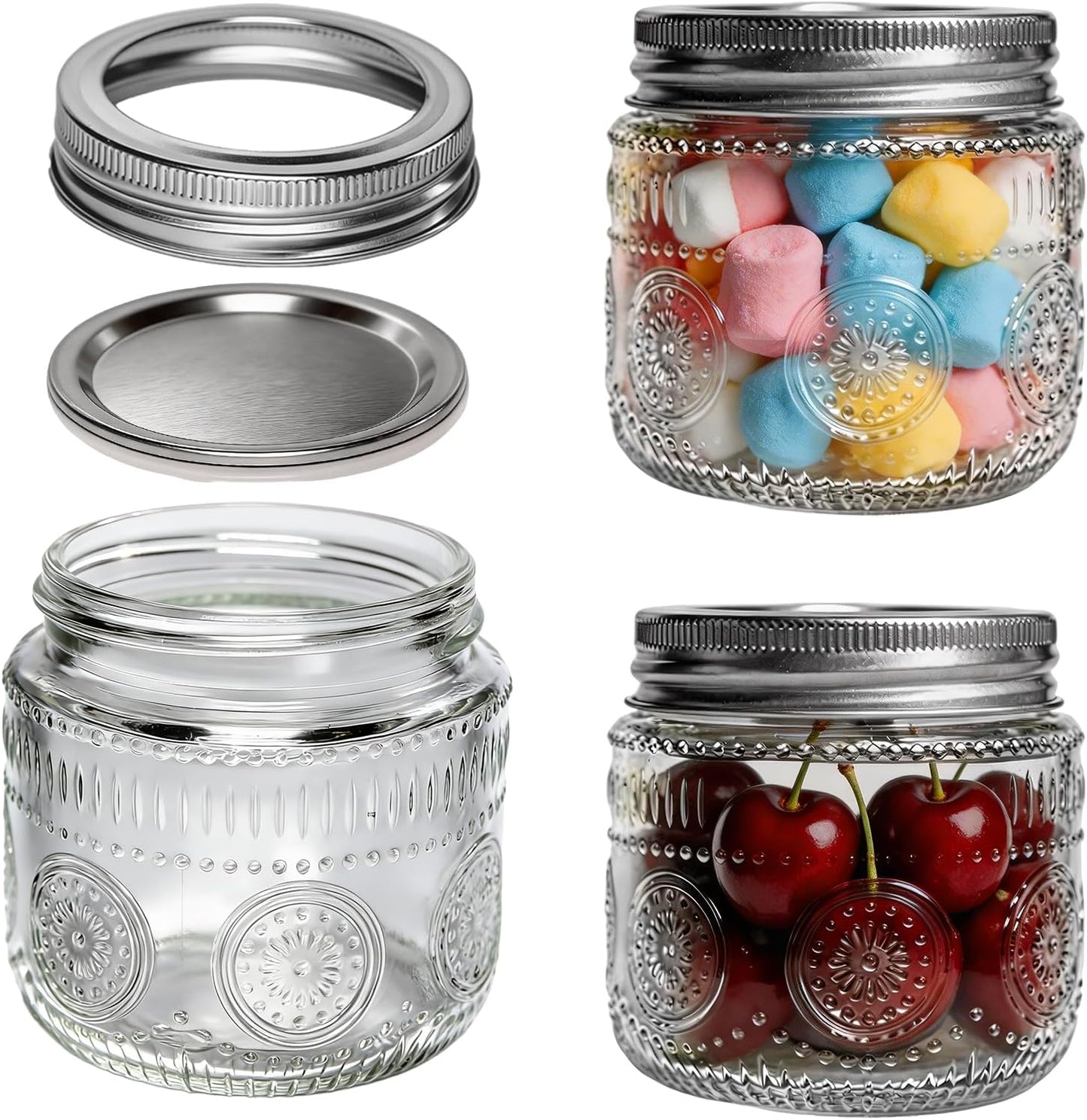 Tarros vidrio 8oz con tapas herméticas set 2 para miel mermelada