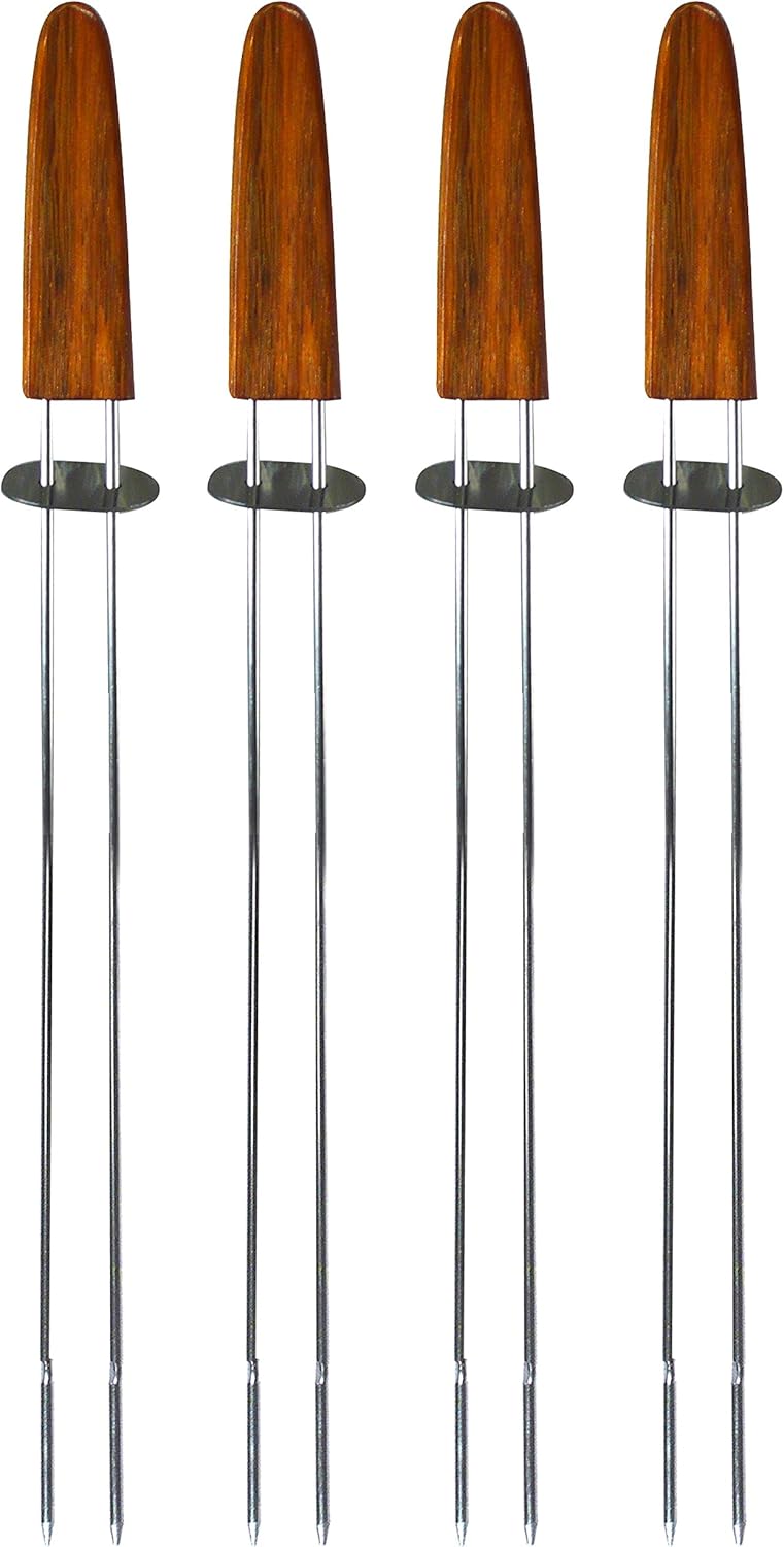 Brochetas ovaladas madera doble punta 4uds
