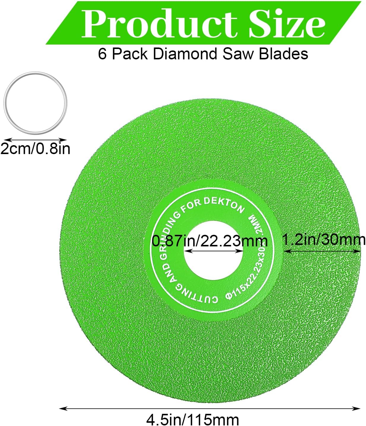 6 Discos Corte Vidrio Amoladora 4.5pulg Diamante Cerámica