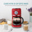 Cafetera Retro 10 Tazas Filtro Reutilizable Jarra 50oz Rojo