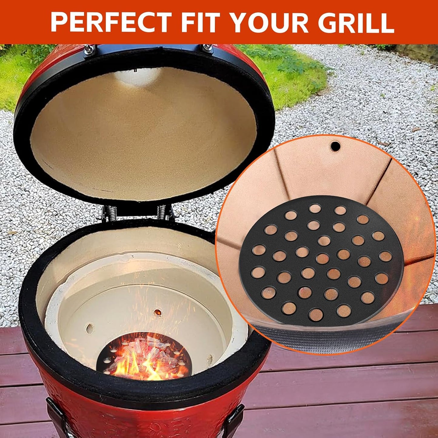 Rejilla de fuego hierro fundido para huevo verde Kamado
