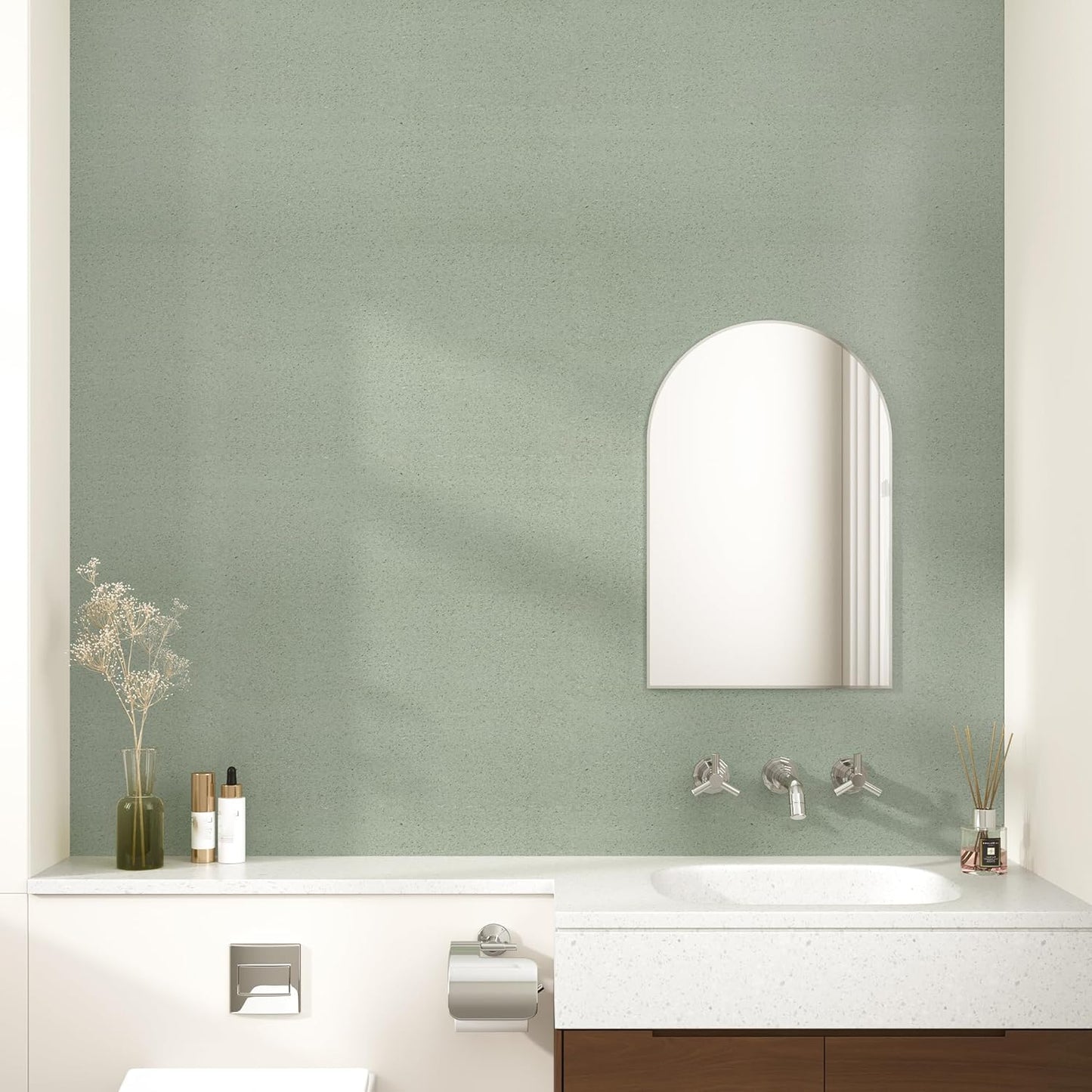 Papel adhesivo granito verde 15.7x118pulg impermeable