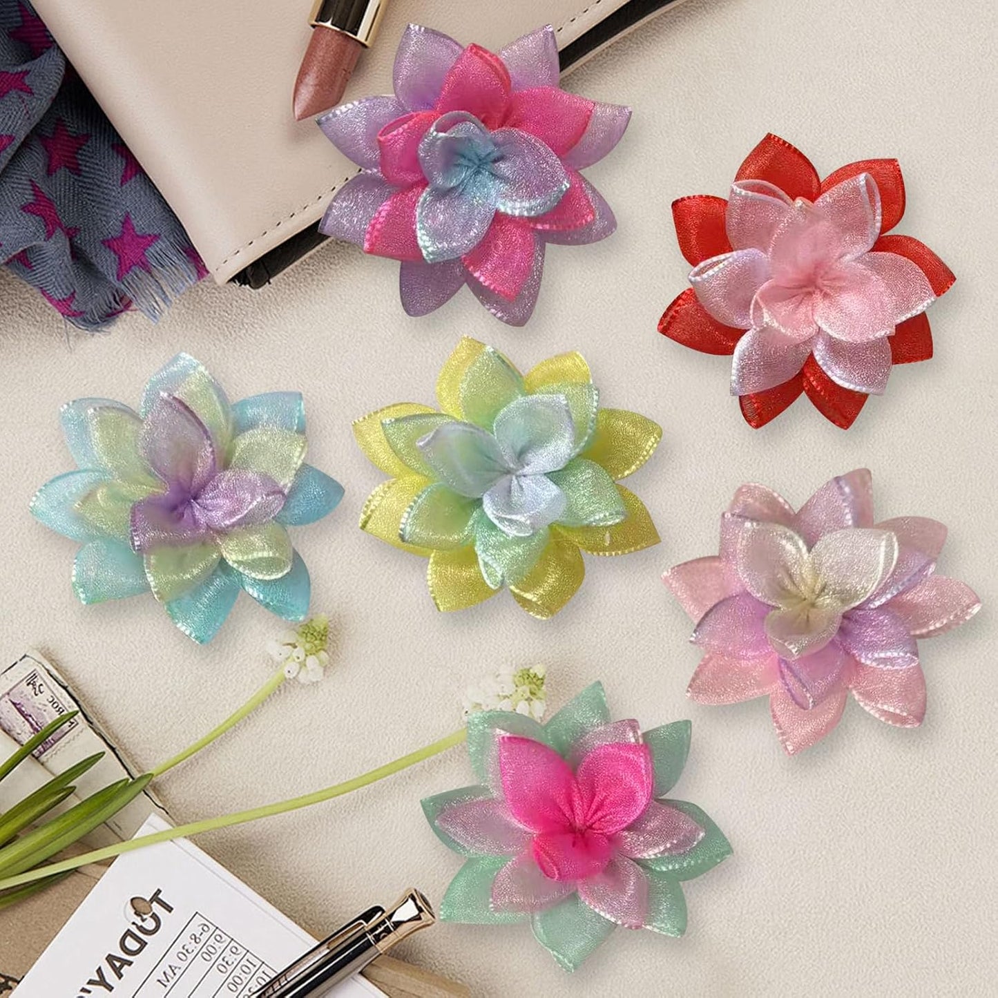 6 Pzas Dijs Flores Elásticas para Collares Mascotas
