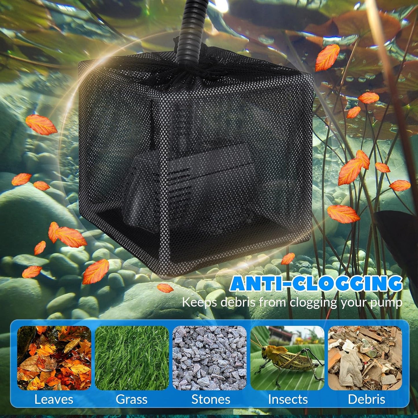 Bolsa filtro estanque malla nailon 7pulg antiobstrucción