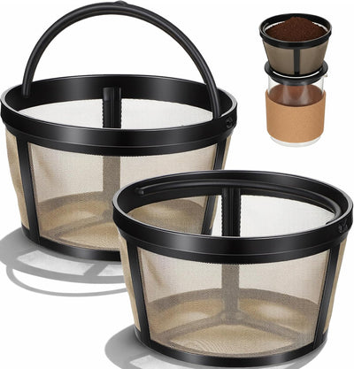 Filtros de café reutilizables de 5 tazas con asa, paquete de 2