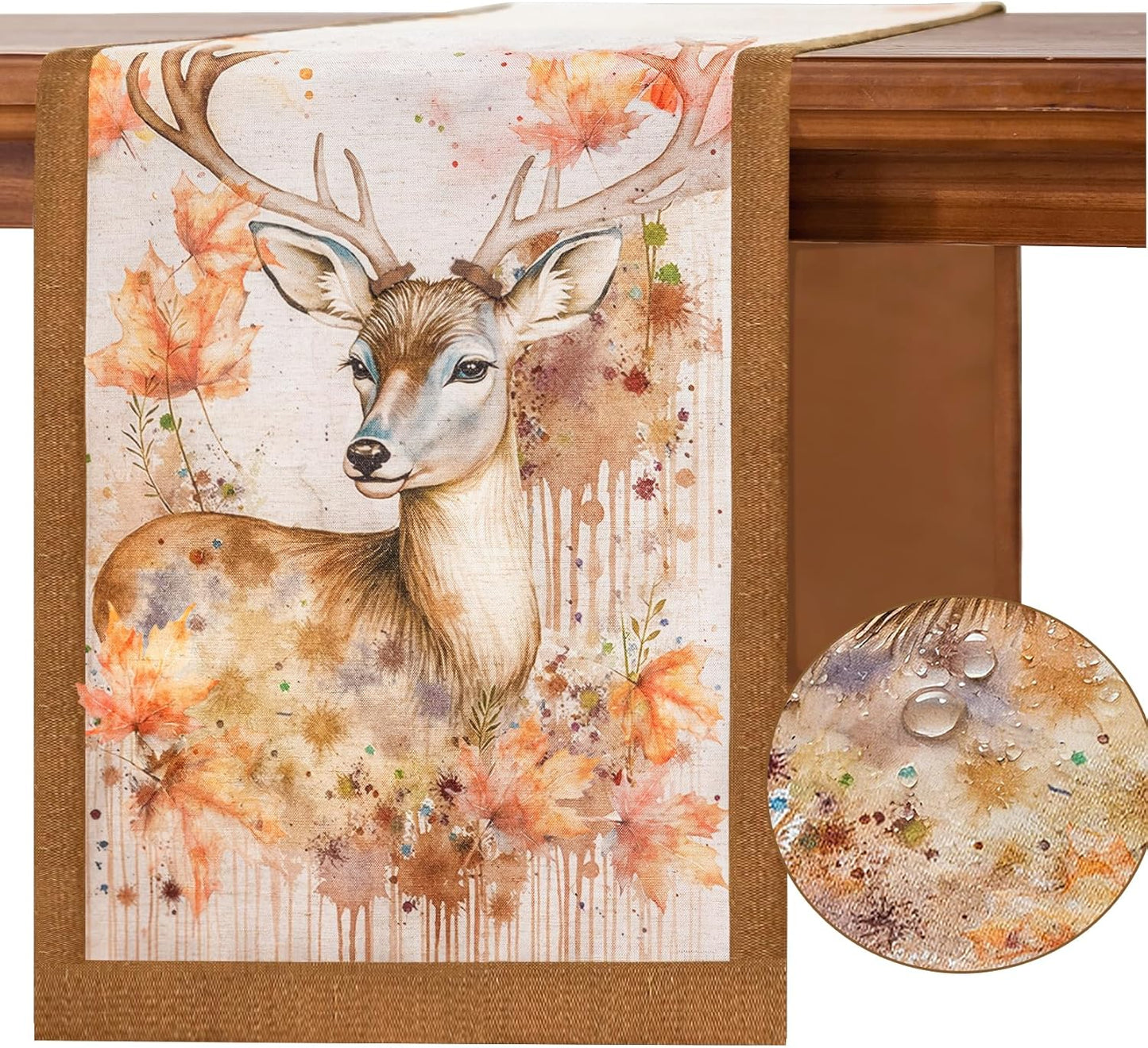 Camino mesa abstracto vintage doble capa impermeable 14.5x48pulg