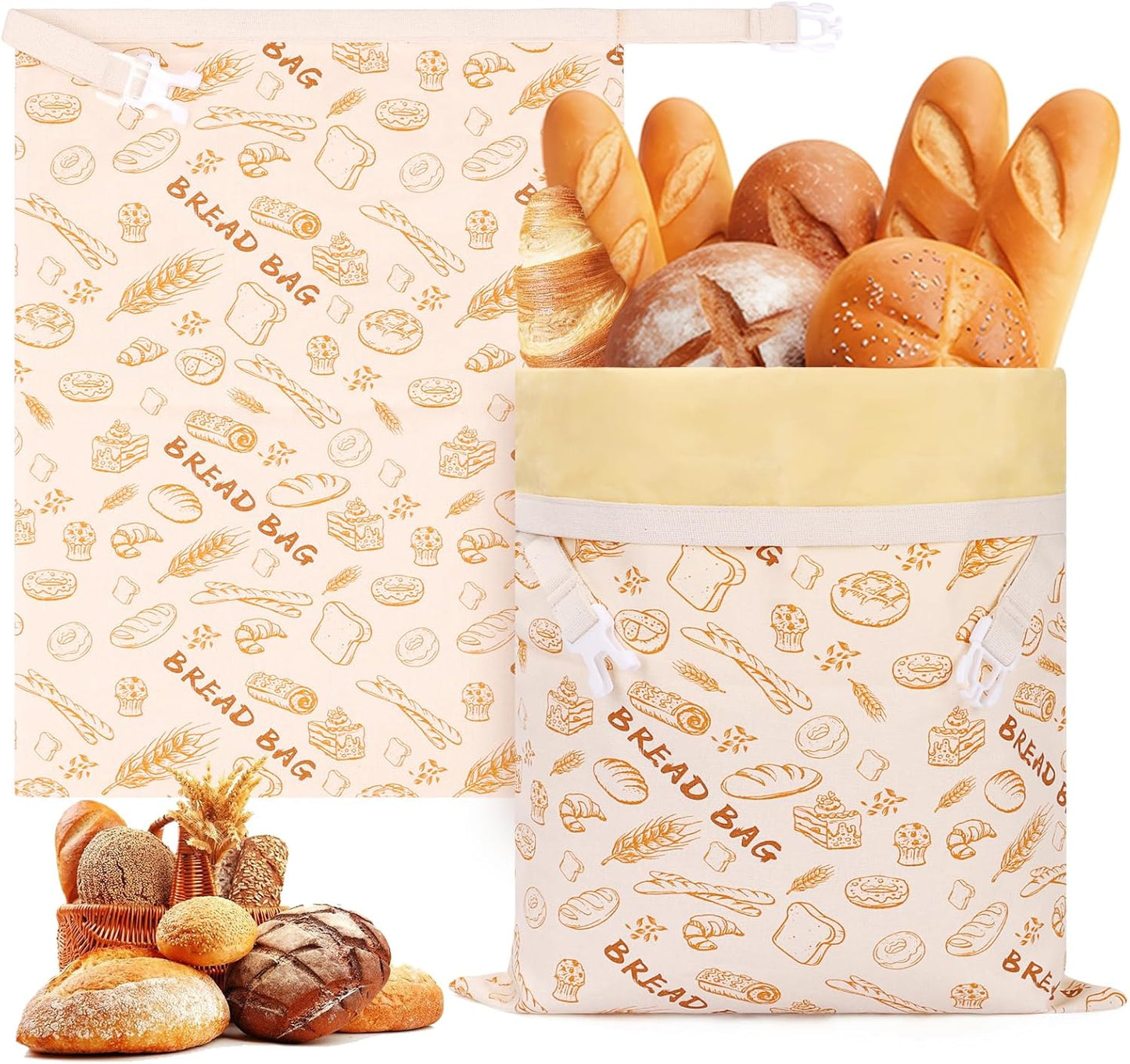2 Bolsas Pan Cera Abeja Almacenamiento Orgánico Reutilizable