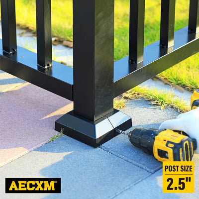 Pack 2 Cubiertas Aluminio Base Poste 2.5pulg Faldas Divididas Negro