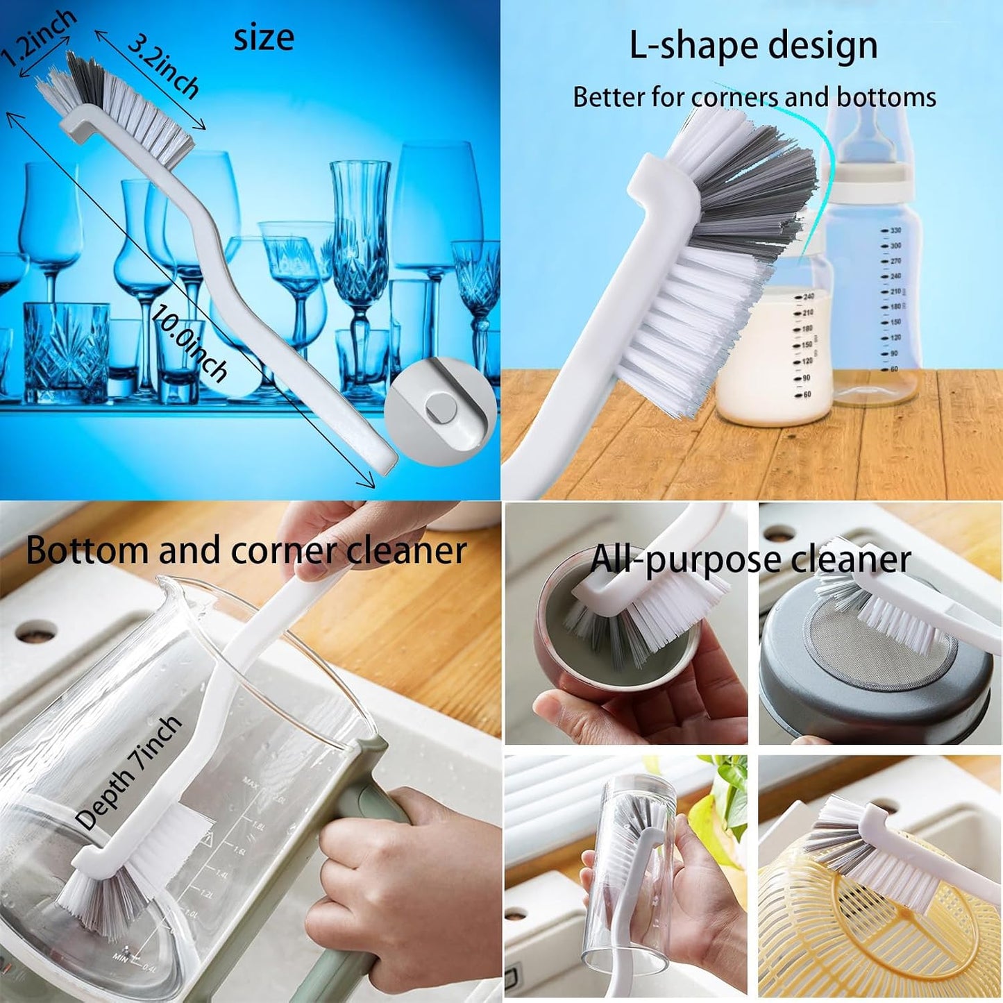 Kit cepillos limpieza huecos grietas espacios pequeños
