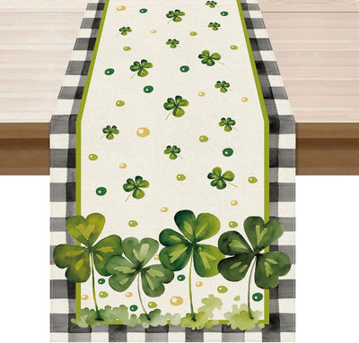 Tréboles verdes a cuadros de acuarela XCHI para San Patricio, decoración de mesa
