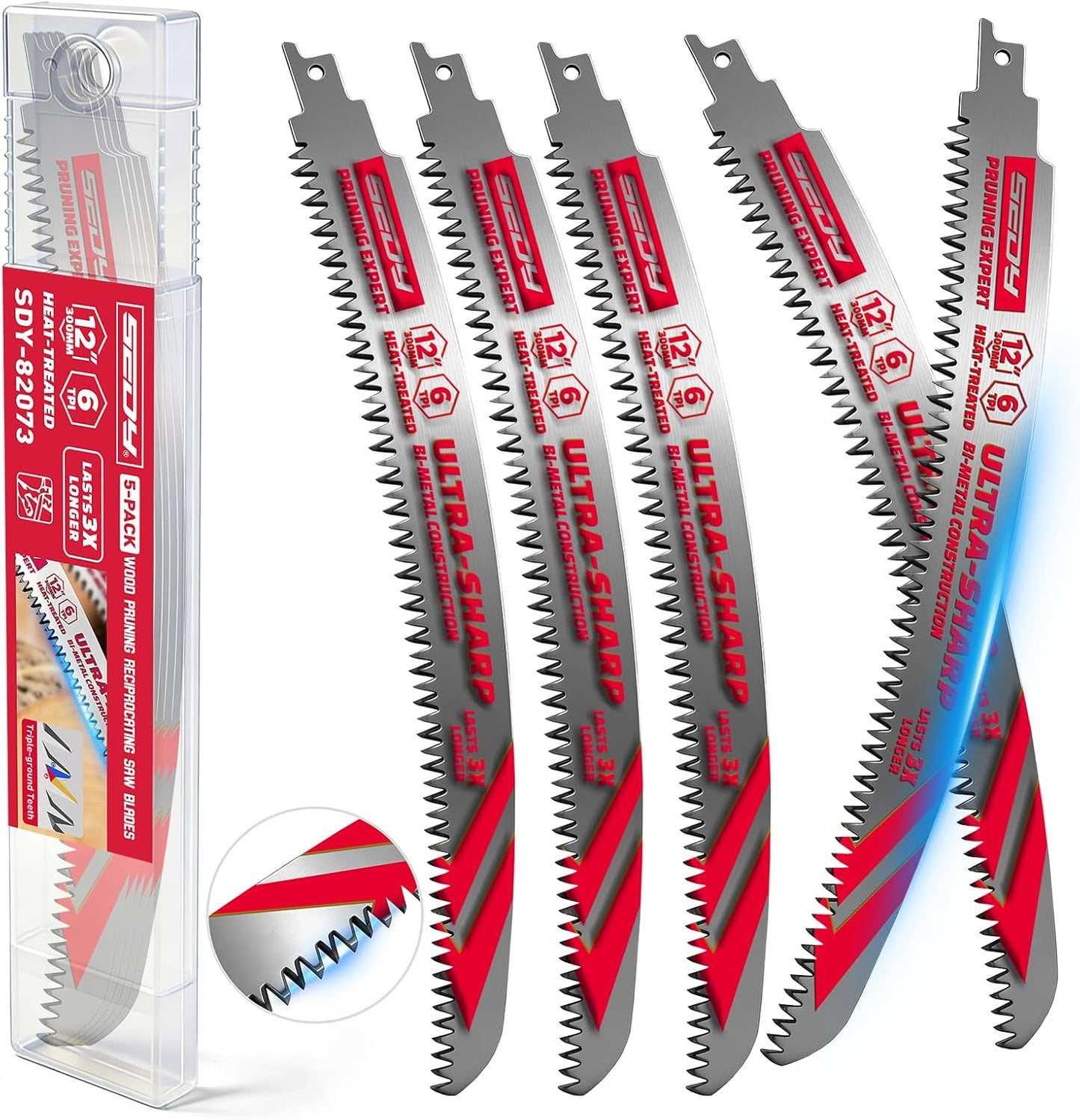 Set 5 Hojas Sierra Recíproca 12pulg Arco Madera